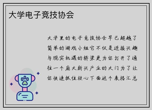 大学电子竞技协会